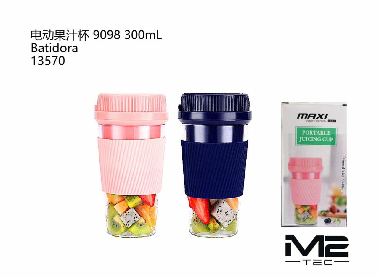 Licuadora Portátil 300 ml Rosa y Azul Compacta y Moderna