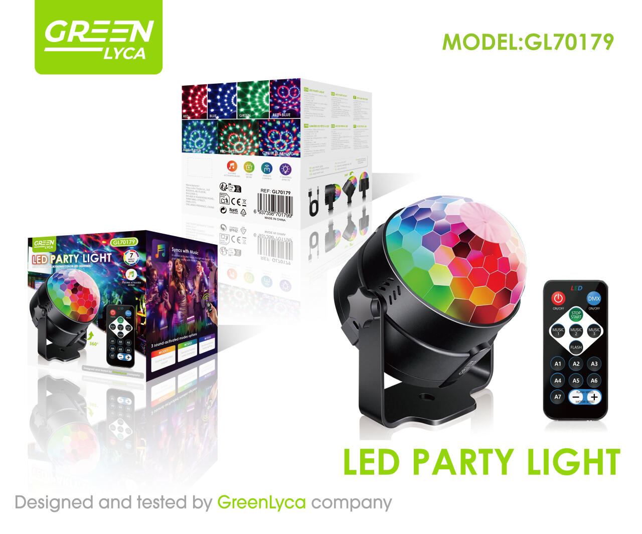 Lámpara de discoteca LED RGB