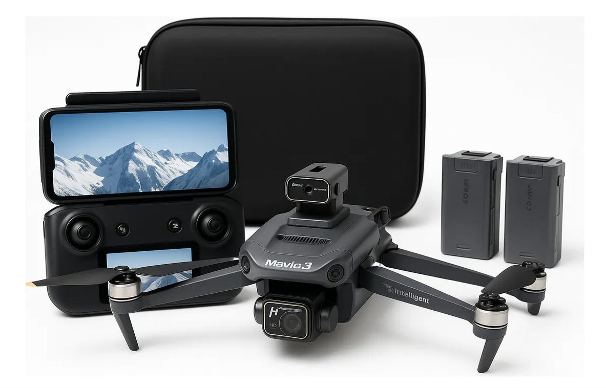 Dron D23, 4K, Sensor Obstaculo 2 Cámaras 3 Baterías Pantalla Negro.