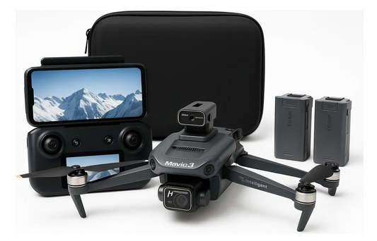 Dron D23, 4K, Sensor Obstaculo 2 Cámaras 3 Baterías Pantalla Negro.