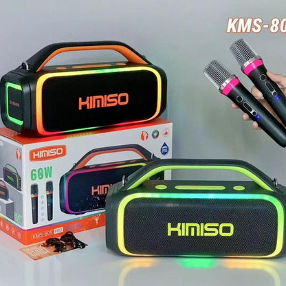 Altavoz Bluetooth de 60 W con 2 micrófonos integrados: potencia y diversión en cada fiesta