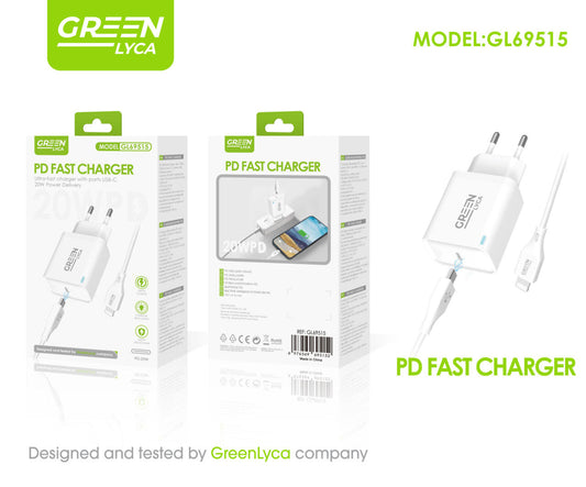 Cargador USB-C, 20 W, con cable USB-C a USB-C GL69515