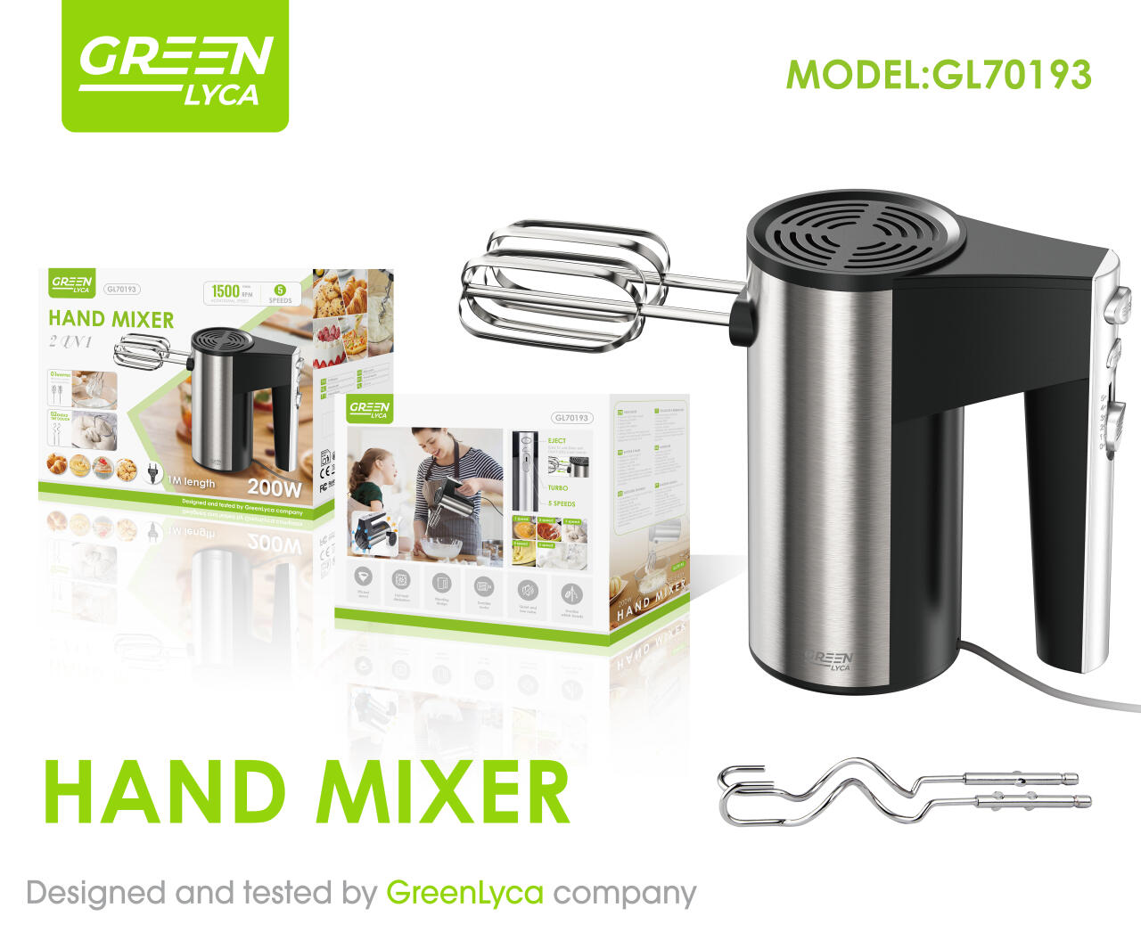 Batidora 200W 1500 Rpm 5 Velocidades