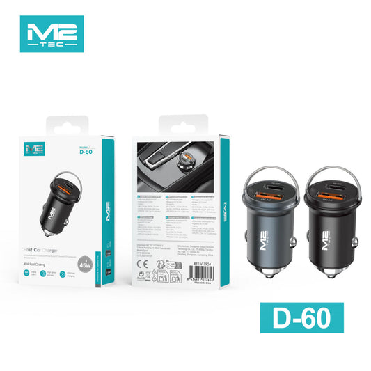 Cargador ultra rapido de coche 45w, D-60 M2